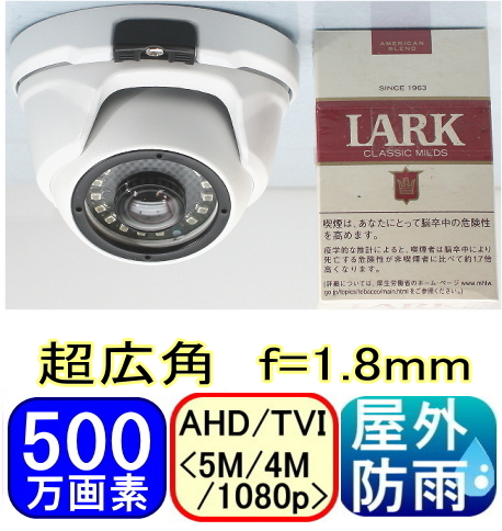 【SA-51652】500万画素　屋外防雨仕様AHD-H(1080p)超広角防犯カメラ